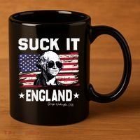 Suck It England Funny 4th Of July George Washington 1776 11oz C Handle Ceramic Mug thumb 3