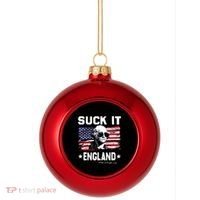 Suck It England Funny 4th Of July George Washington 1776 Plastic Christmas Ball Ornament thumb 0