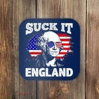 Suck It England Funny 4th Of July Flag Patriotic Coaster thumb 0