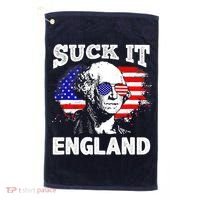 Suck It England Funny 4th Of July Flag Patriotic Golf Towel thumb 0