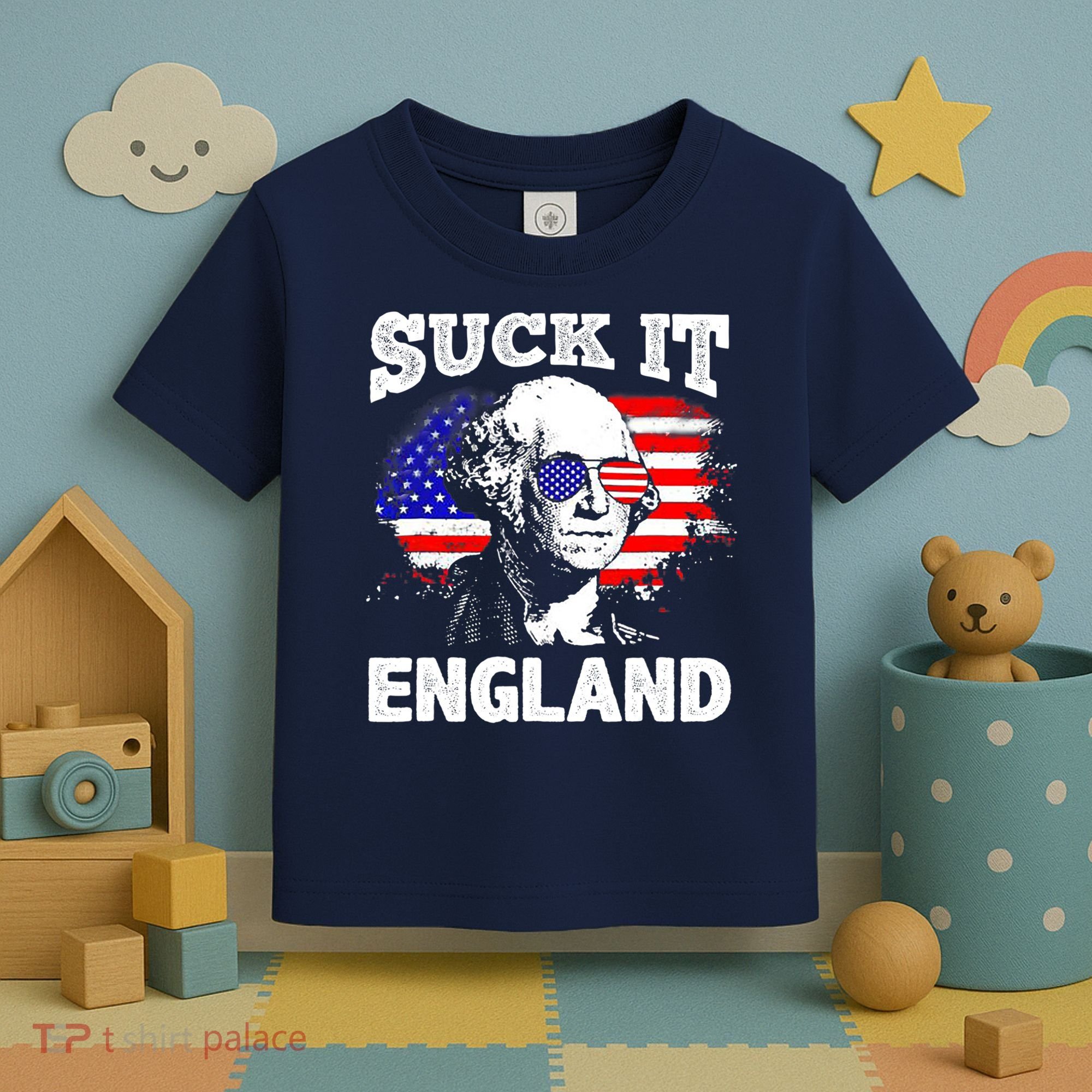 Suck It England Funny 4th Of July Flag Patriotic Toddler T-Shirt