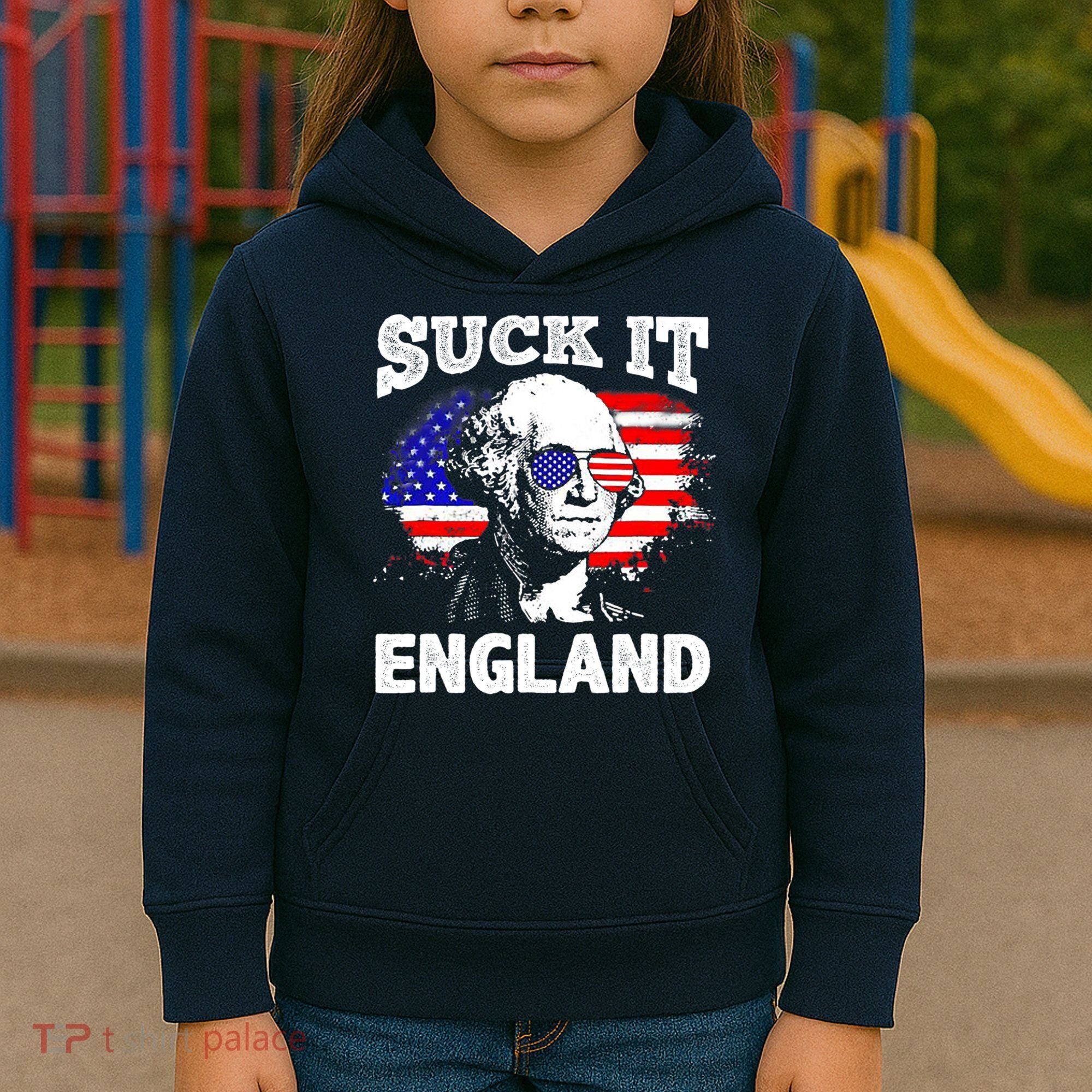 Suck It England Funny 4th Of July Flag Patriotic Kids Hoodie