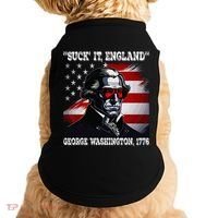 Suck It England 4th of July Funny George Washington 1776 Doggie Tank thumb 0