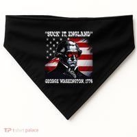 Suck It England 4th of July Funny George Washington 1776 USA-Made Doggie Bandana thumb 0