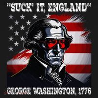 Suck It England 4th of July Funny George Washington 1776 USA-Made Doggie Bandana thumb 2