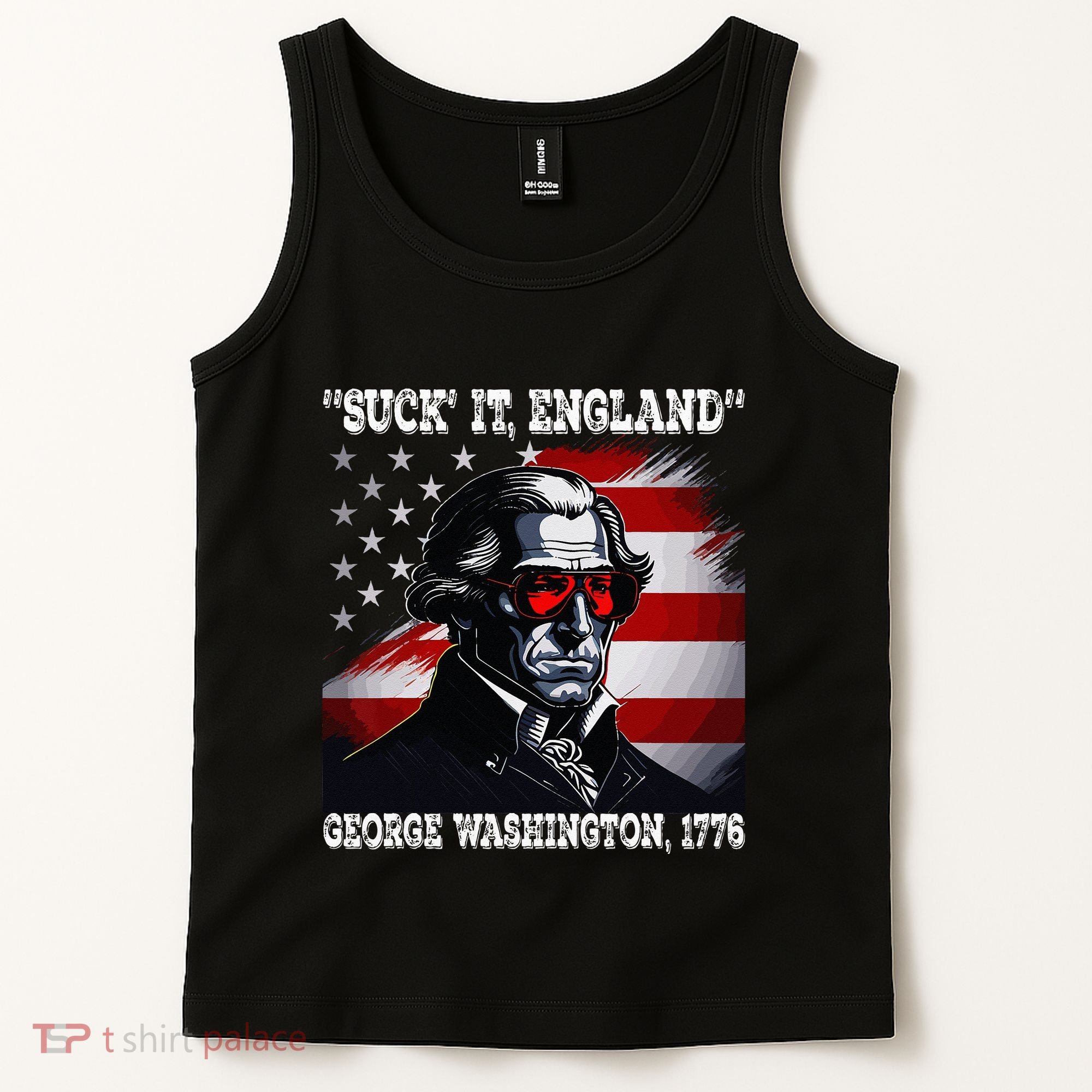 Suck It England 4th of July Funny George Washington 1776 Tank Top