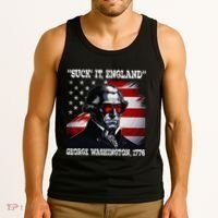 Suck It England 4th of July Funny George Washington 1776 Tank Top thumb 3