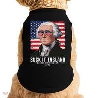 Suck It England Funny 4th Of July George Washington 1776 Doggie Tank thumb 0