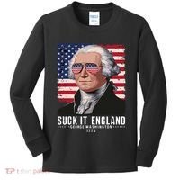 Suck It England Funny 4th Of July George Washington 1776 Kids Long Sleeve Shirt thumb 0