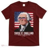 Suck It England Funny 4th Of July George Washington 1776 T-Shirt thumb 0