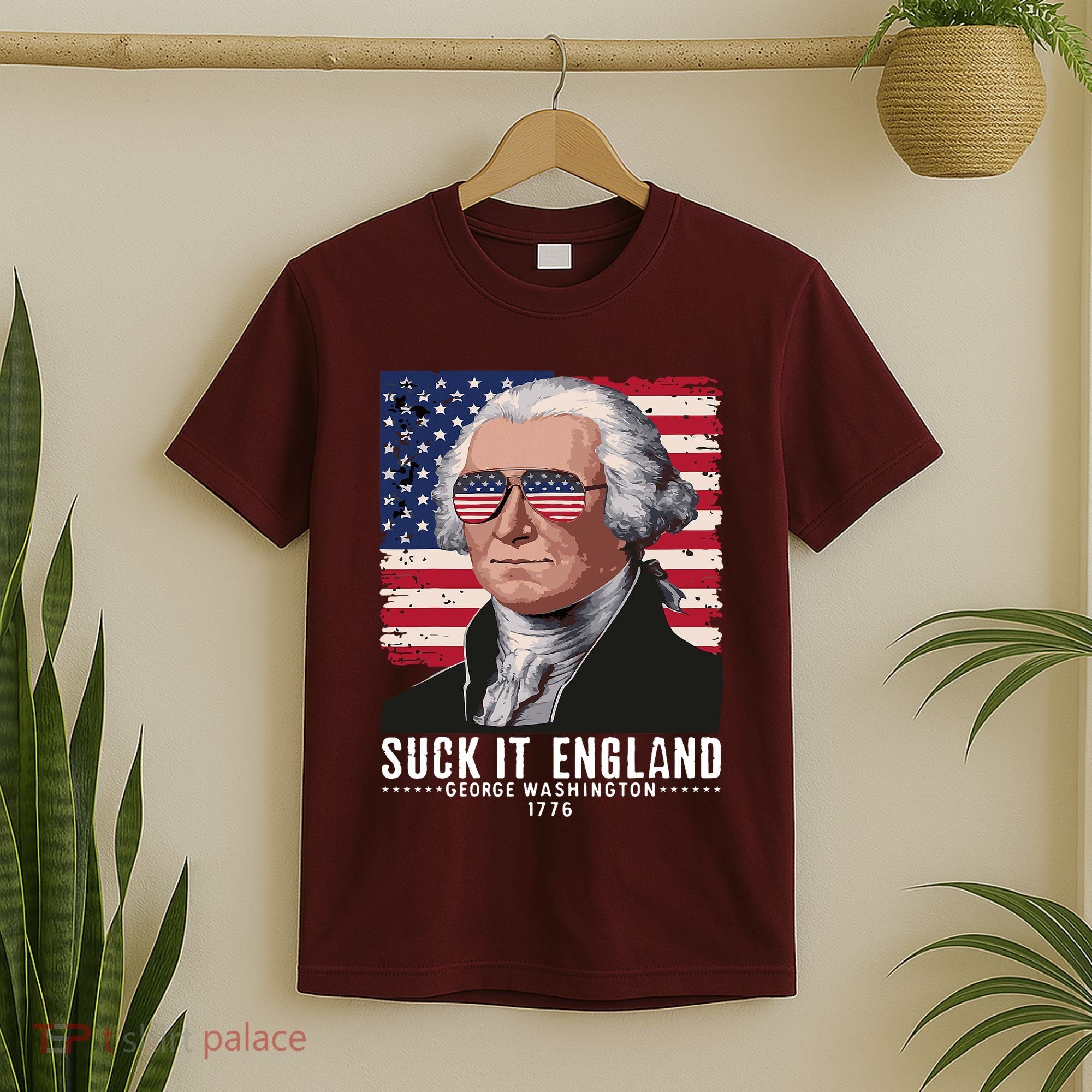 Suck It England Funny 4th Of July George Washington 1776 T-Shirt