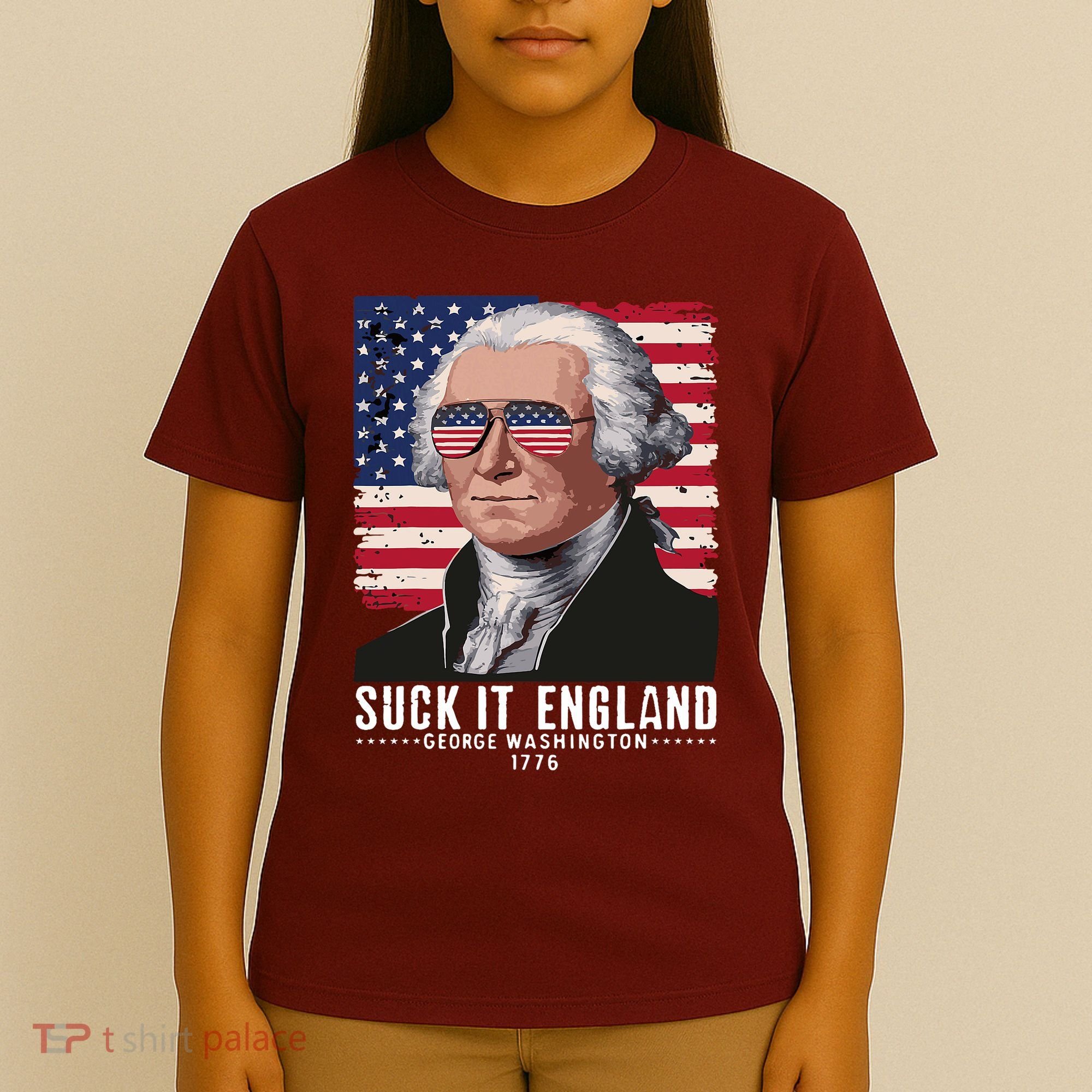 Suck It England Funny 4th Of July George Washington 1776 T-Shirt