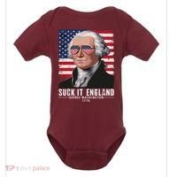 Suck It England Funny 4th Of July George Washington 1776 Baby Bodysuit thumb 0