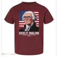 Suck It England Funny 4th Of July George Washington 1776 Toddler T-Shirt thumb 0