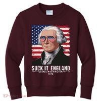 Suck It England Funny 4th Of July George Washington 1776 Kids Sweatshirt thumb 0