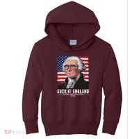 Suck It England Funny 4th Of July George Washington 1776 Kids Hoodie thumb 0