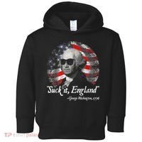 Suck It England Funny 4th Of July George Washington 1776 Toddler Hoodie thumb 0