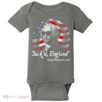 Suck It England Funny 4th Of July George Washington 1776 Baby Bodysuit thumb 0