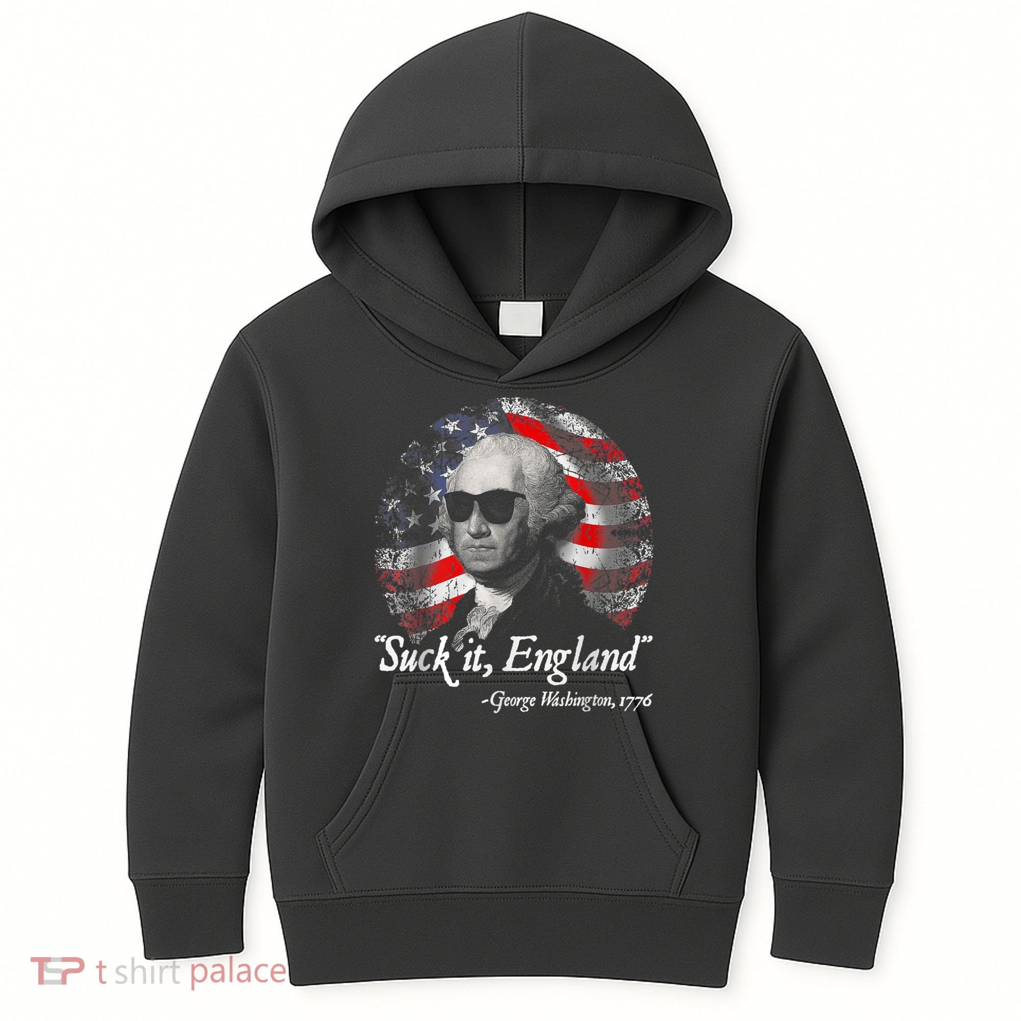 Suck It England Funny 4th Of July George Washington 1776 Kids Hoodie