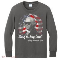Suck It England Funny 4th Of July George Washington 1776 Kids Long Sleeve Shirt thumb 0