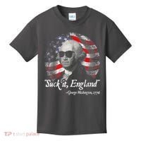 Suck It England Funny 4th Of July George Washington 1776 Kids T-Shirt thumb 0