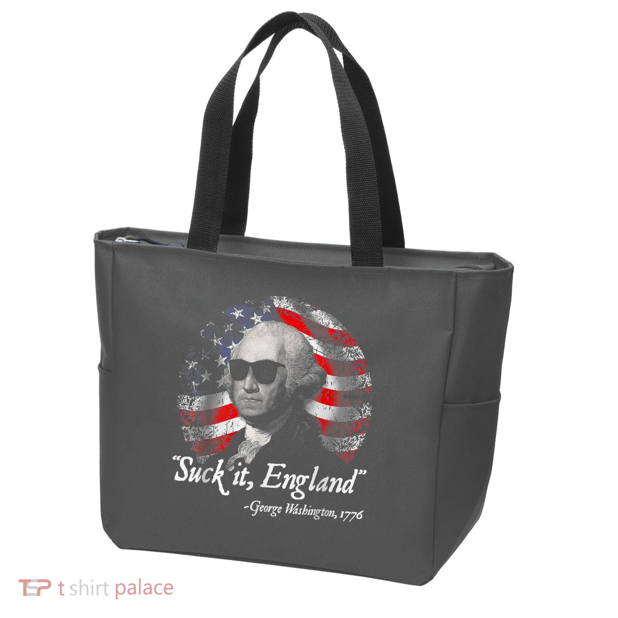 Suck It England Funny 4th Of July George Washington 1776 Tote Bag