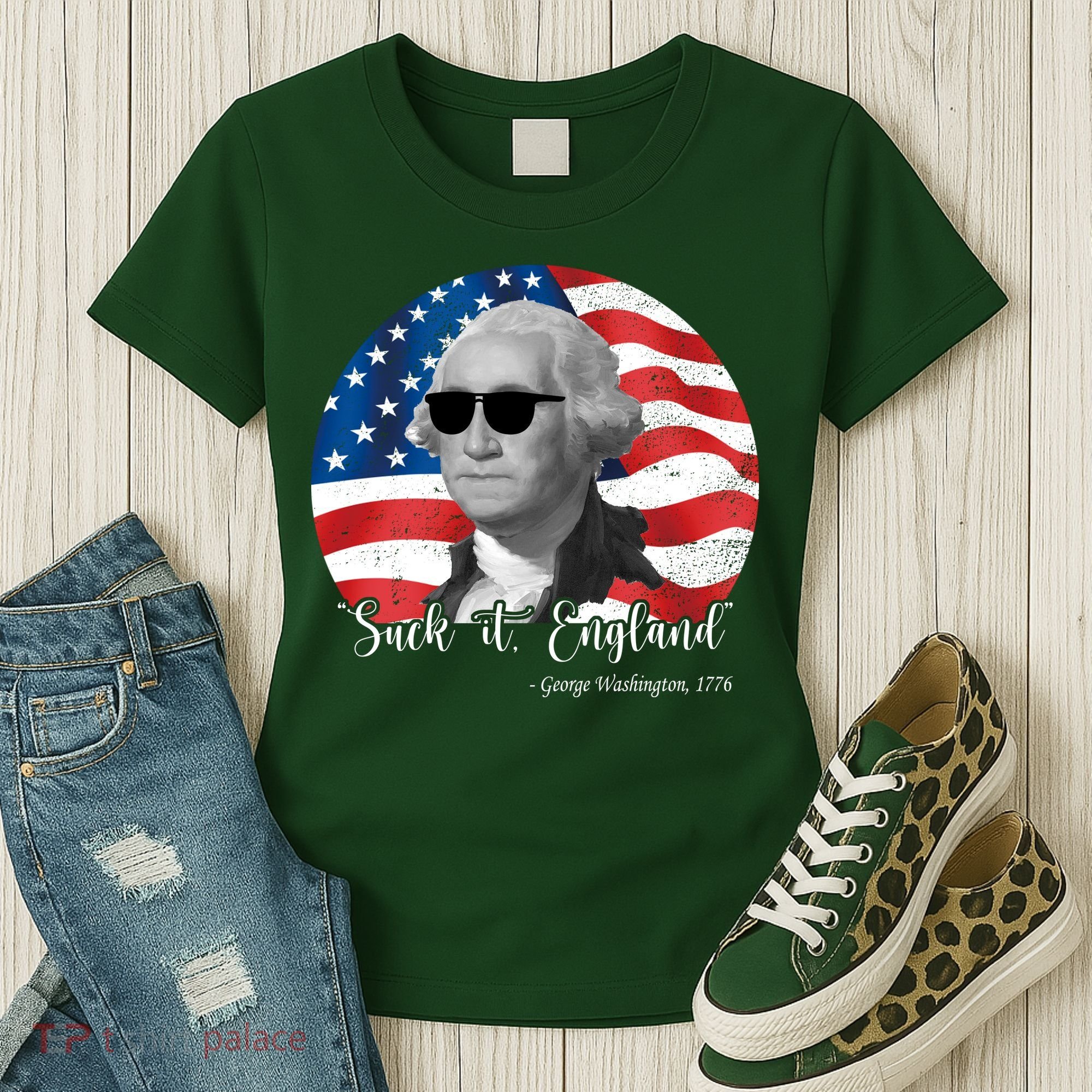 Suck It England George Washing 1776 Funny Women's T-Shirt