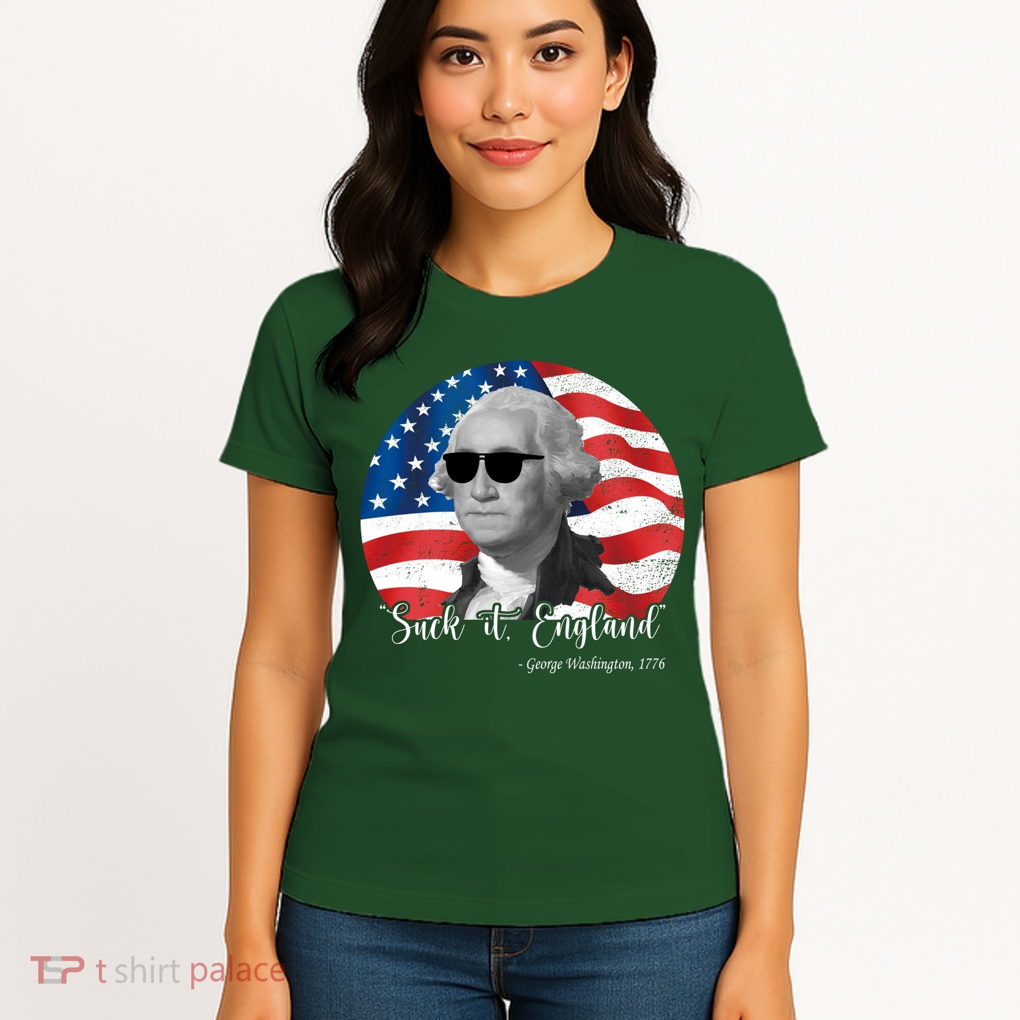 Suck It England George Washing 1776 Funny Women's T-Shirt