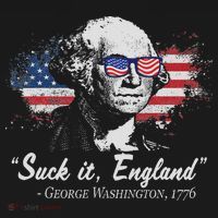 Suck It England Funny 4th Of July George Washington 1776 USA-Made Doggie Bandana thumb 2