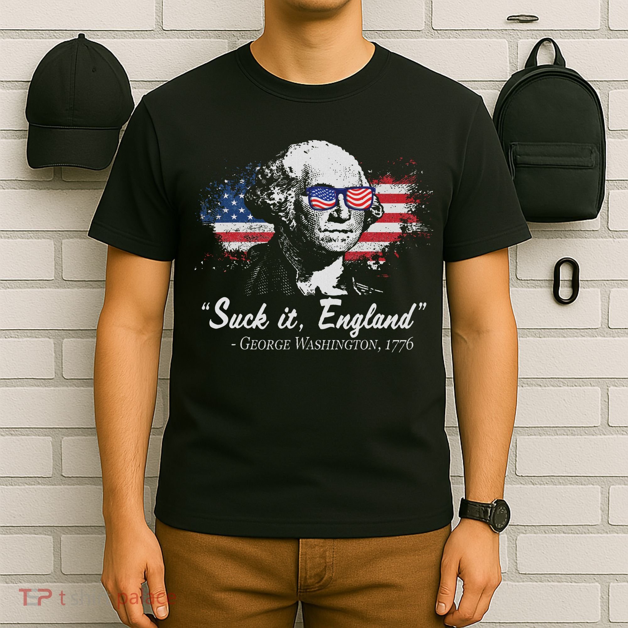 Suck It England Funny 4th Of July George Washington 1776 T-Shirt