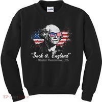 Suck It England Funny 4th Of July George Washington 1776 Kids Sweatshirt thumb 0