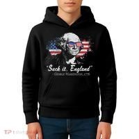 Suck It England Funny 4th Of July George Washington 1776 Kids Hoodie thumb 4