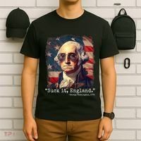 Suck It England Funny 4th Of July George Washington 1776 T-Shirt thumb 6