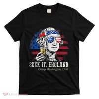 Suck It England Funny 4th of July George Washington 1776 T-Shirt thumb 0