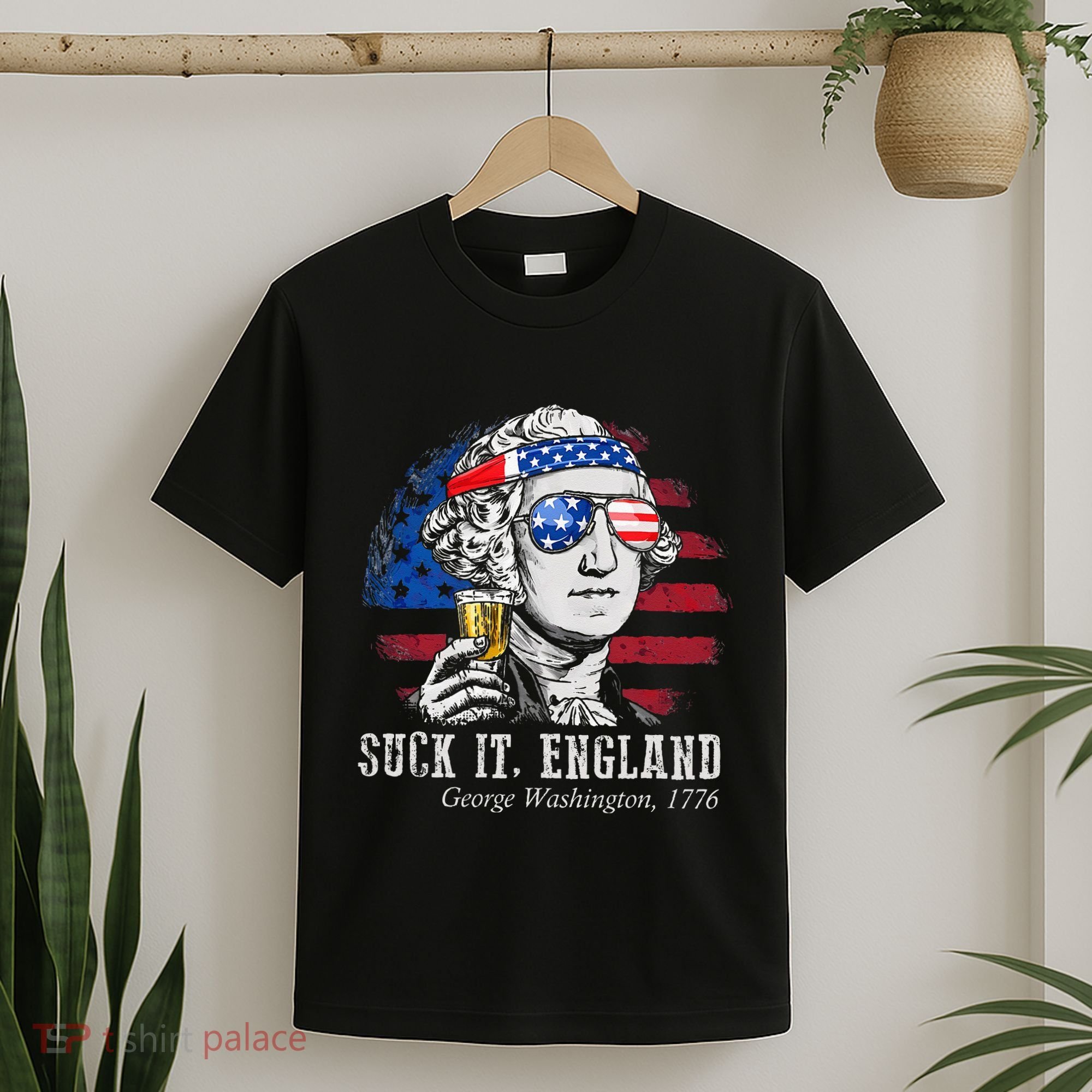 Suck It England Funny 4th of July George Washington 1776 T-Shirt