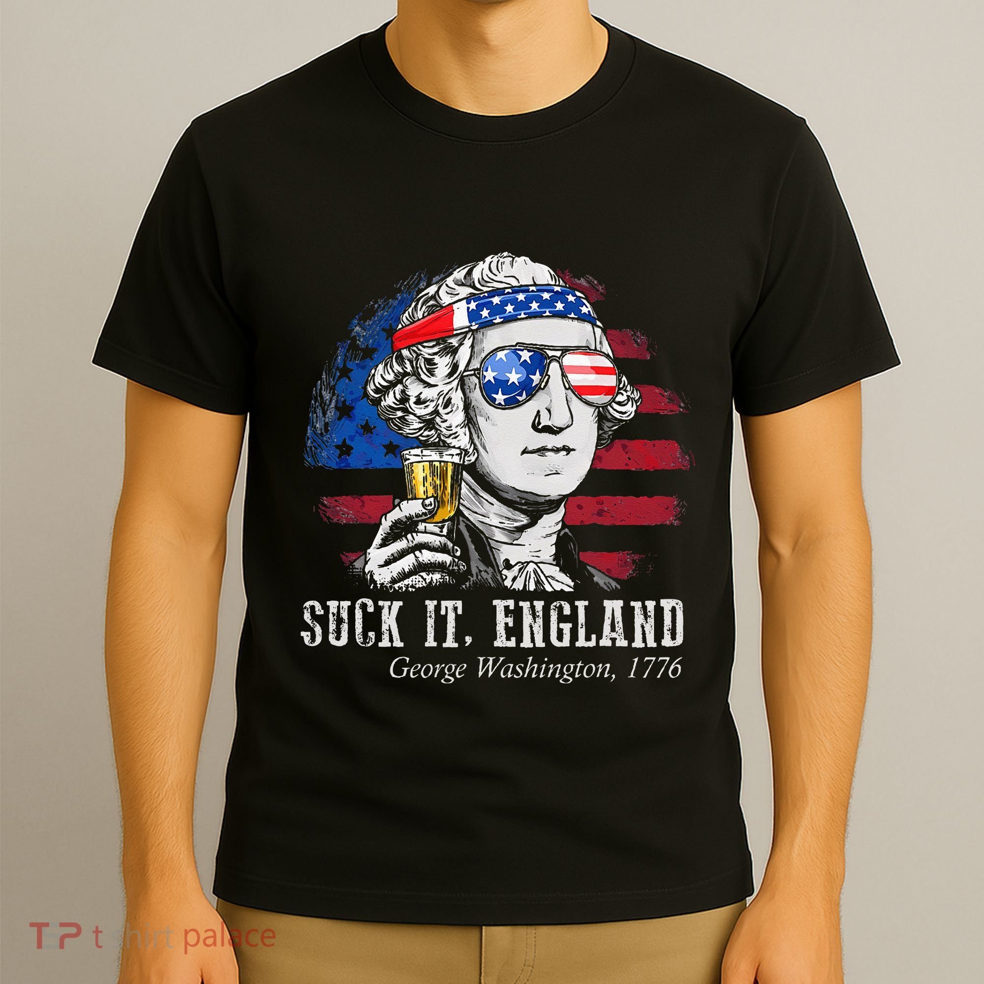 Suck It England Funny 4th of July George Washington 1776 T-Shirt