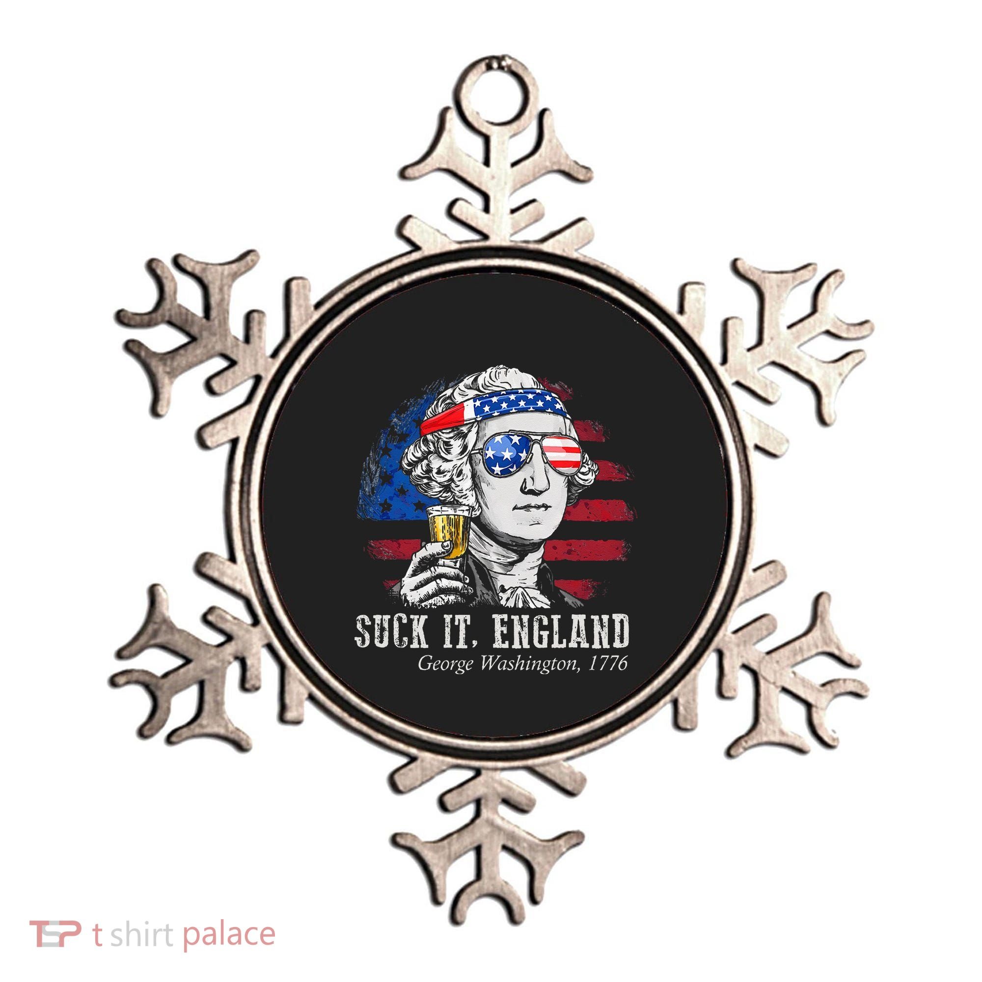Suck It England Funny 4th of July George Washington 1776 Ornament