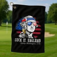Suck It England Funny 4th of July George Washington 1776 Golf Towel thumb 1