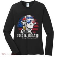 Suck It England Funny 4th of July George Washington 1776 Women's Long Sleeve Shirt thumb 0