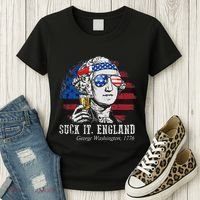 Suck It England Funny 4th of July George Washington 1776 Women's T-Shirt thumb 3