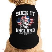 Suck It England Funny 4th Of July George Washington 1776 Doggie Tank thumb 0