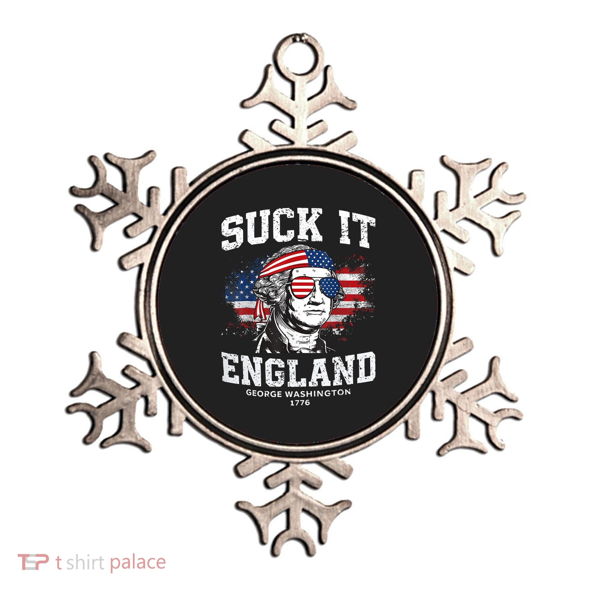Suck It England Funny 4th Of July George Washington 1776 Ornament