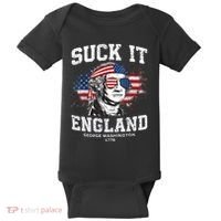 Suck It England Funny 4th Of July George Washington 1776 Baby Bodysuit thumb 0
