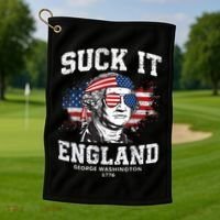 Suck It England Funny 4th Of July George Washington 1776 Golf Towel thumb 1