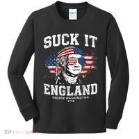 Suck It England Funny 4th Of July George Washington 1776 Kids Long Sleeve Shirt thumb 0