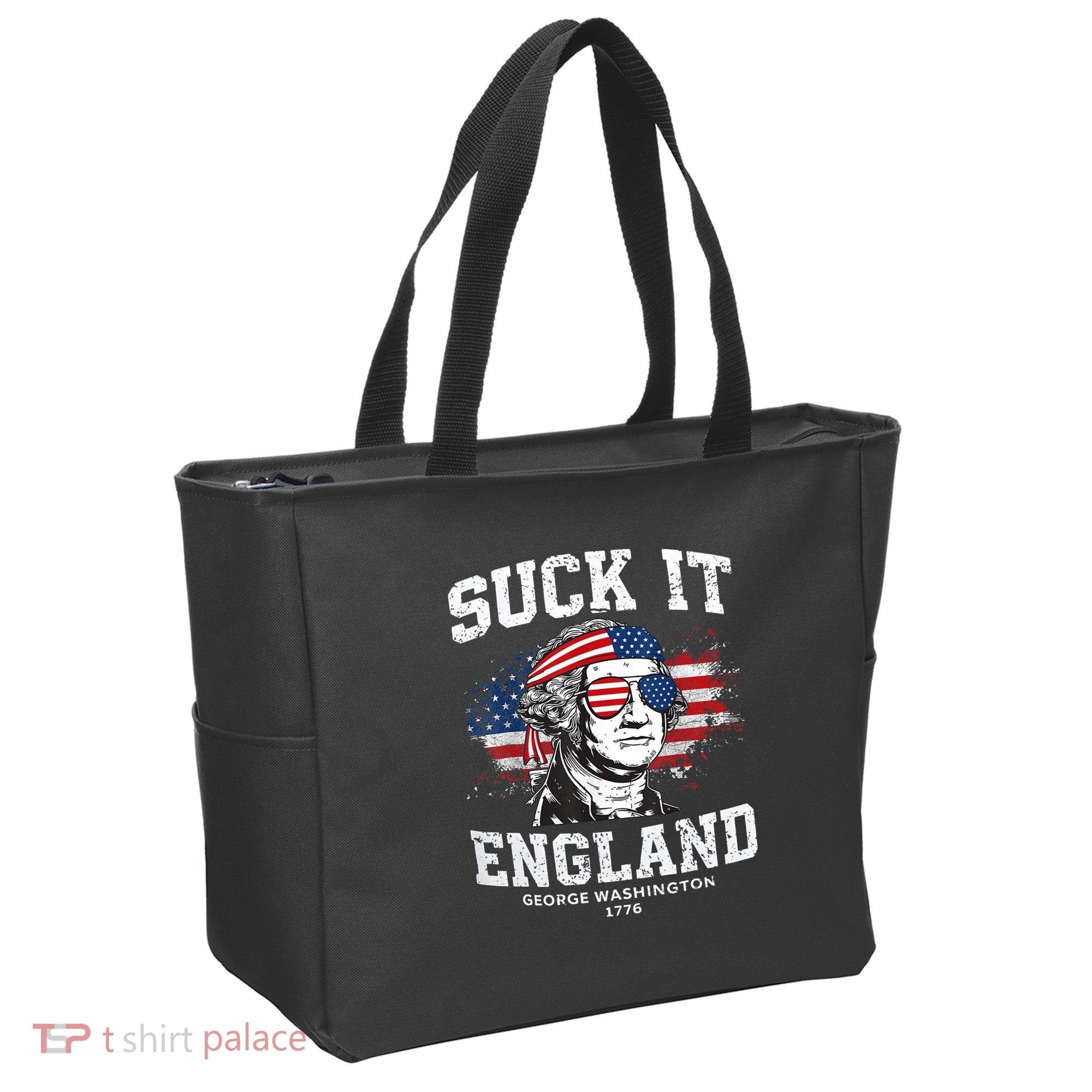 Suck It England Funny 4th Of July George Washington 1776 Tote Bag