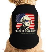 Suck It England Funny 4th of July Funny George Washington Doggie Tank thumb 0