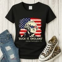 Suck It England Funny 4th of July Funny George Washington Women's T-Shirt thumb 3