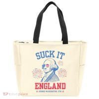 Suck It England Red White & Blue George Washington 4th July Tote Bag thumb 0