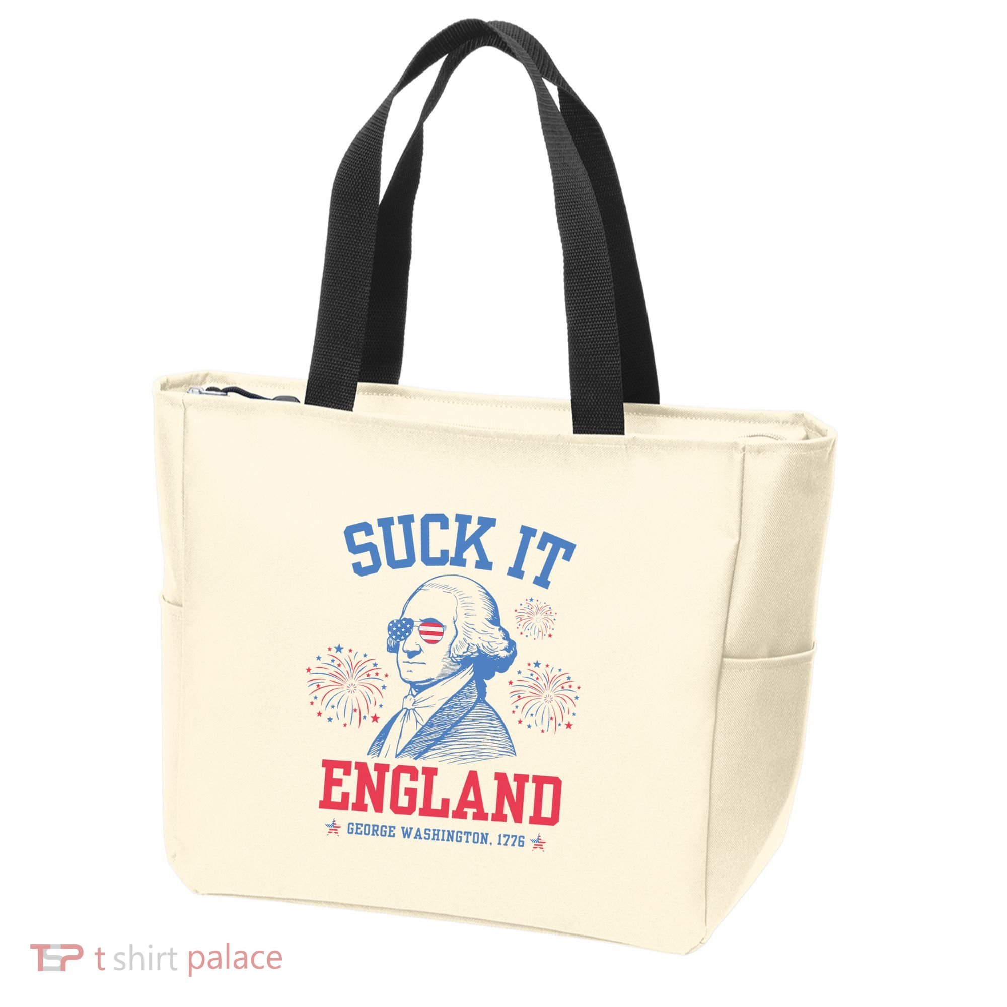Suck It England Red White & Blue George Washington 4th July Tote Bag
